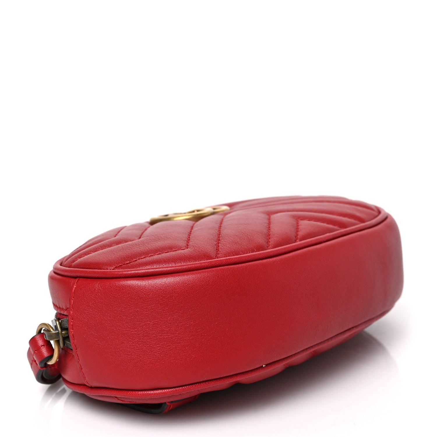 Gucci Calfskin Matelasse GG Marmont Belt Bag 75 30 Hibiscus Red 4 of 8