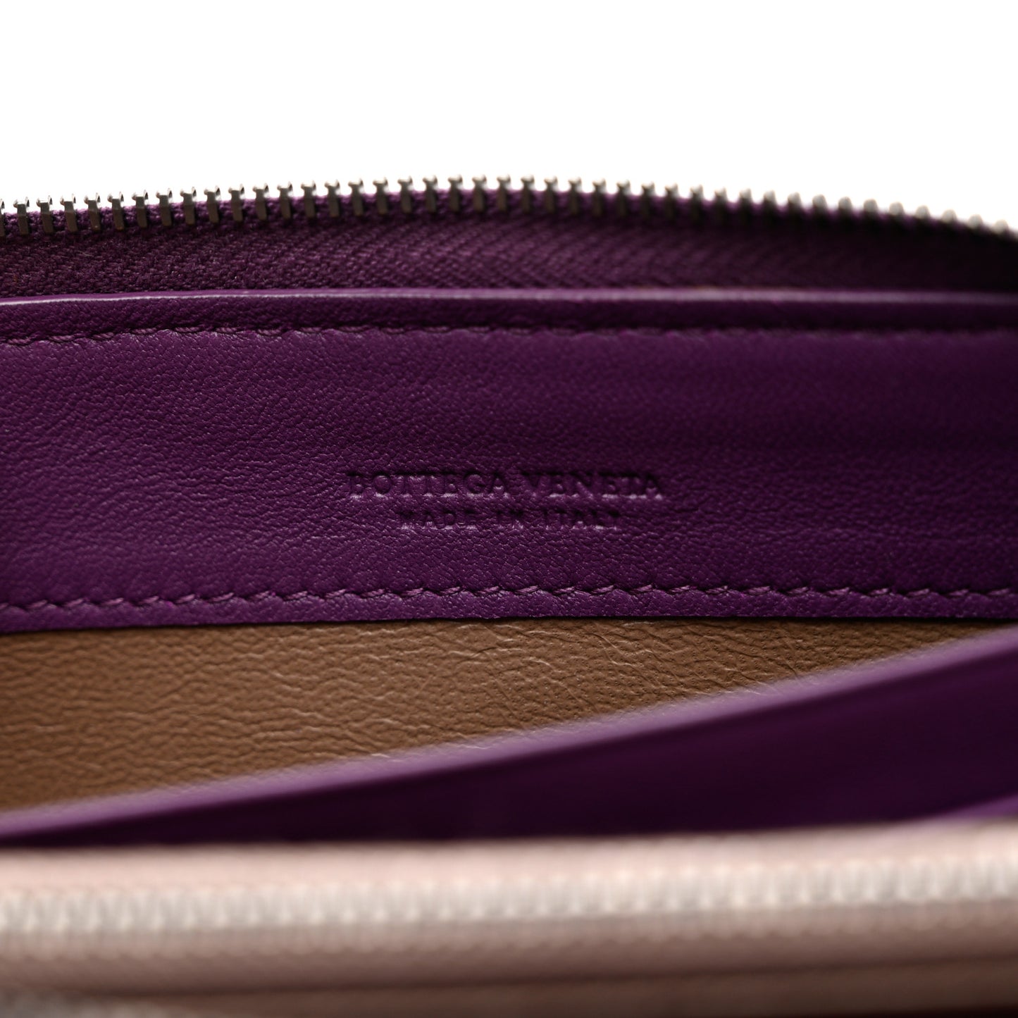 Nappa Intrecciato Zip Around Wallet Mona Lisa Atlantic