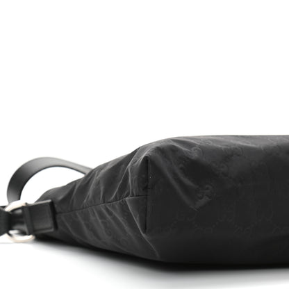 Gucci Nylon Monogram Dollar Calfskin Flat Messenger Bag Black 9 of 10
