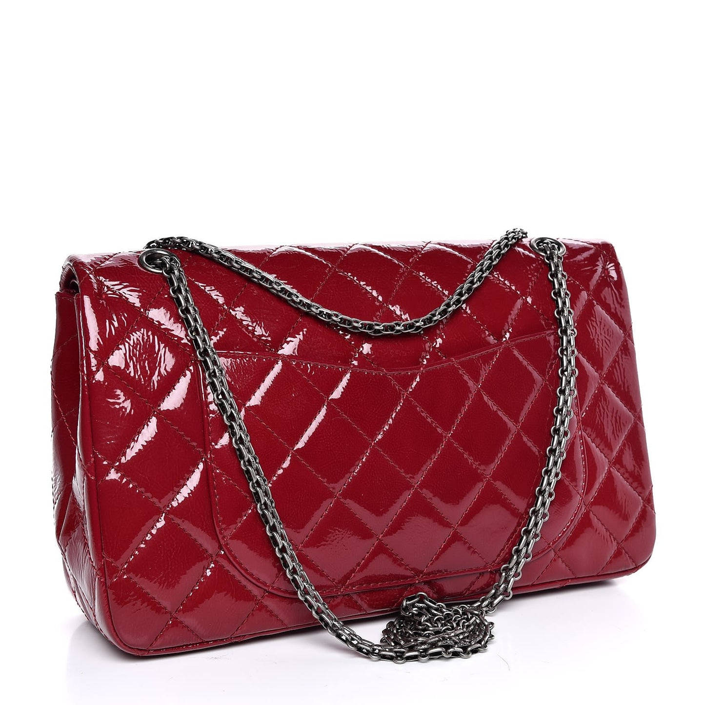 Distressed Patent Quilted 2.55 Reissue 227 Flap Red