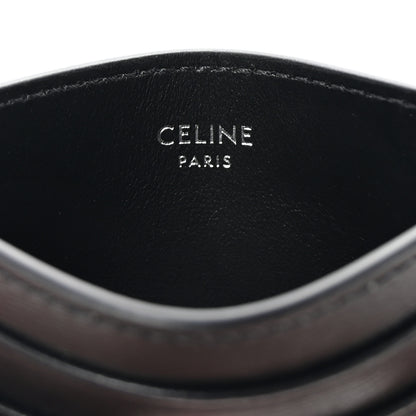 Celine Shiny Calfskin Triomphe Card Holder Black Black 6 of 7