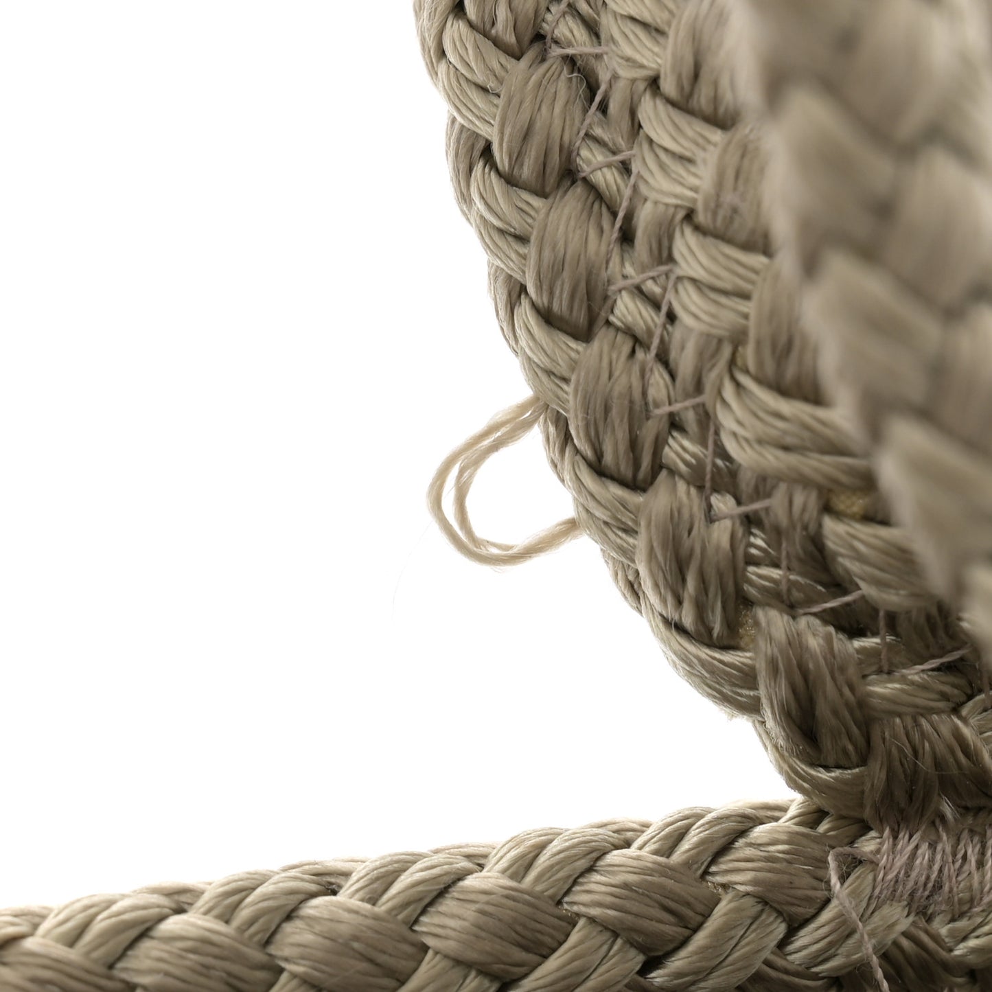 Nylon Lambskin Woven Small Ibiza Basket Kaki