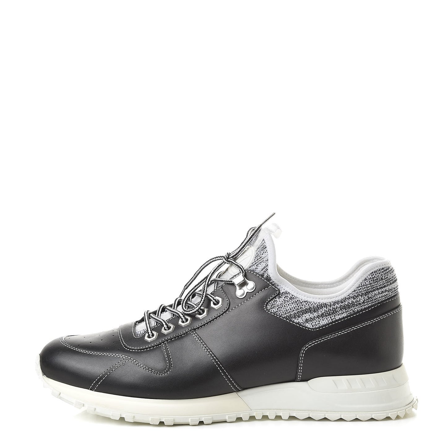 Calfskin Fabric Run Away Sneakers 9 Black