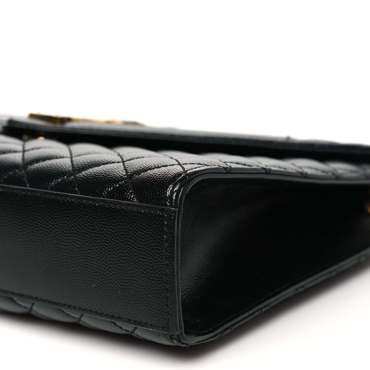 Saint Laurent Grain De Poudre Textured Mixed Matelasse Large Triquilt Monogram Satchel Black 10 of 10