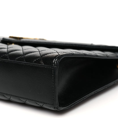 Saint Laurent Grain De Poudre Textured Mixed Matelasse Large Triquilt Monogram Satchel Black 10 of 10