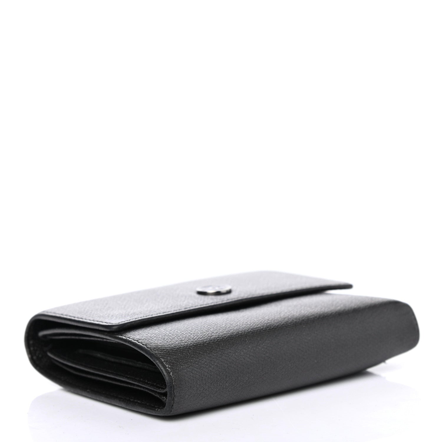 Chanel Grained Calfskin CC Button Flap Wallet Black 3 of 4