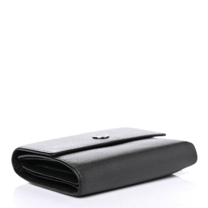 Chanel Grained Calfskin CC Button Flap Wallet Black 3 of 4