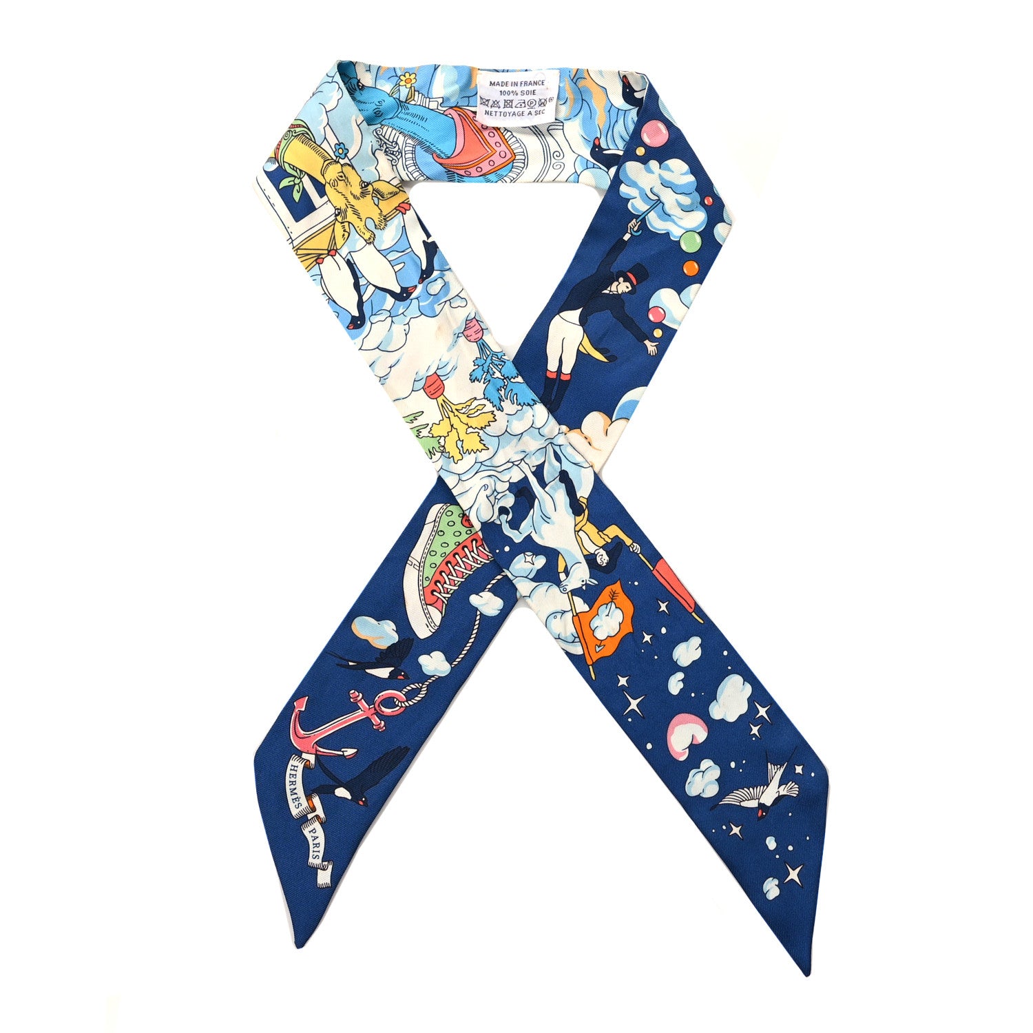 Hermes Silk Sur Mon Nuage Twilly Marine Clair Ciel 1 of 6