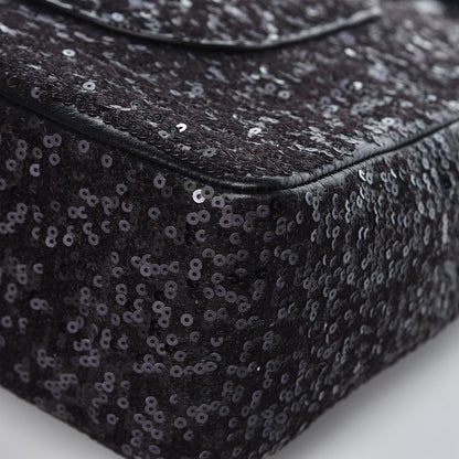 Chanel Sequin Lambskin Jumbo Moonlight on Water Flap Black 12 of 12