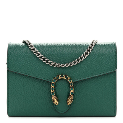 Gucci Calfskin Mini Dionysus Chain Wallet Emerald 1 of 11