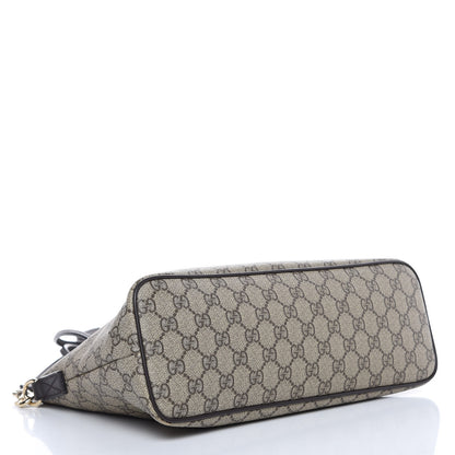 Gucci GG Supreme Monogram Small Zippered Tote Dark Brown 4 of 15