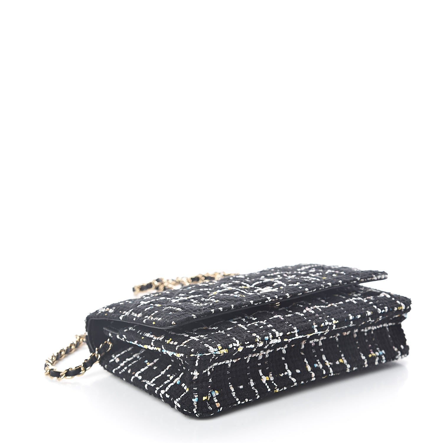 Chanel Tweed Wallet On Chain WOC Black 4 of 12
