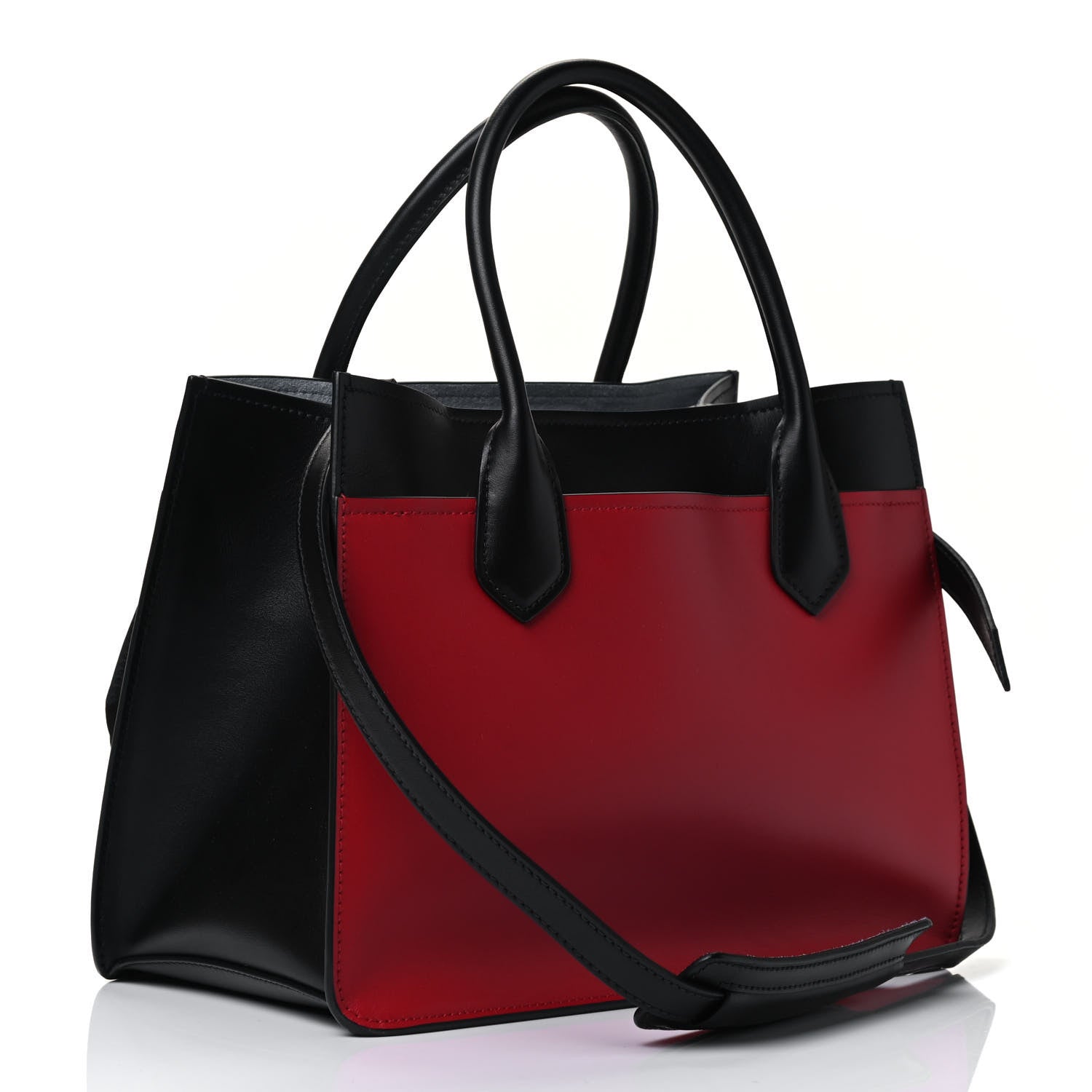 Prada City Calfskin Printed Comic Etiquette Tote Black 2 of 4