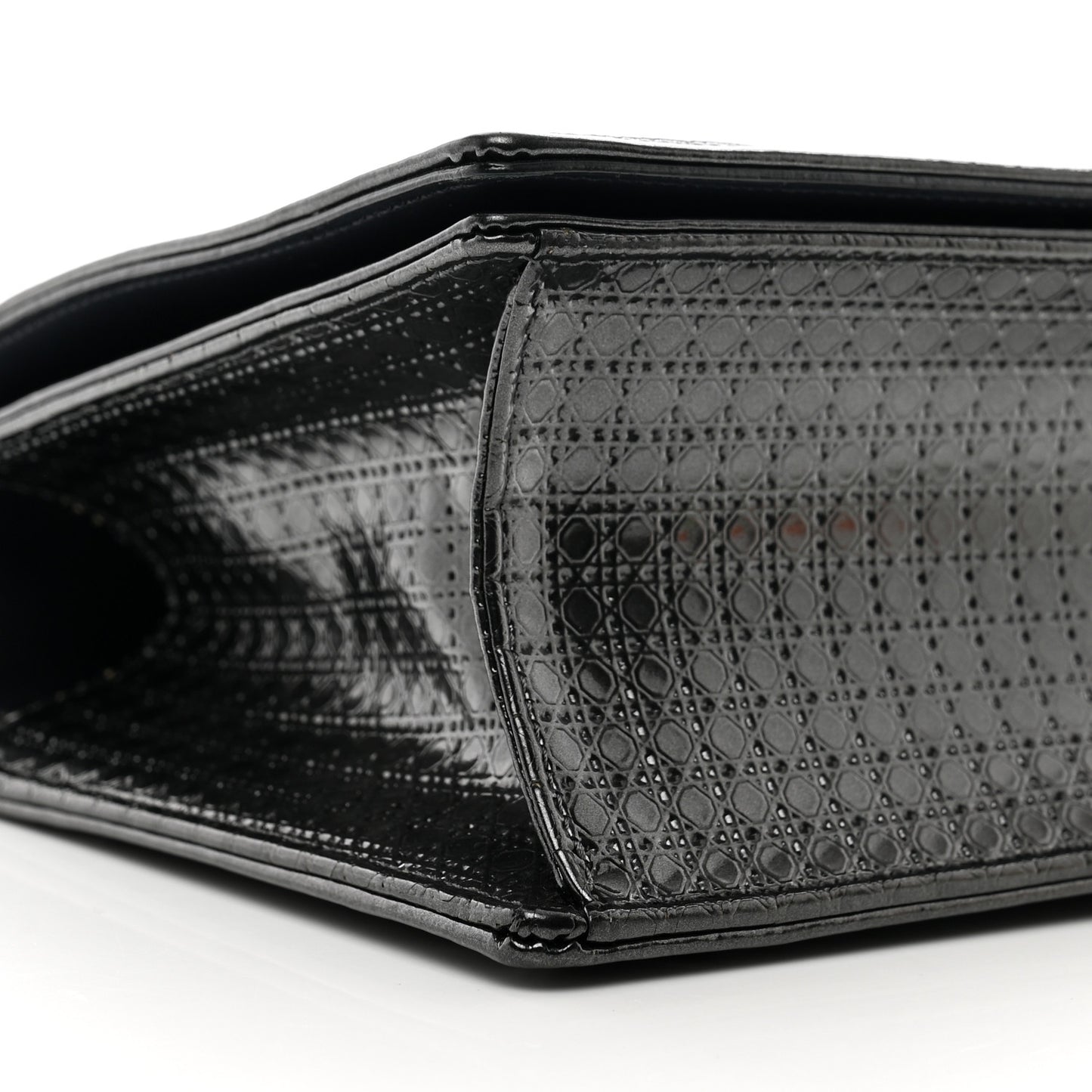 Metallic Calfskin Micro-Cannage Medium Diorama Flap Bag Graphite