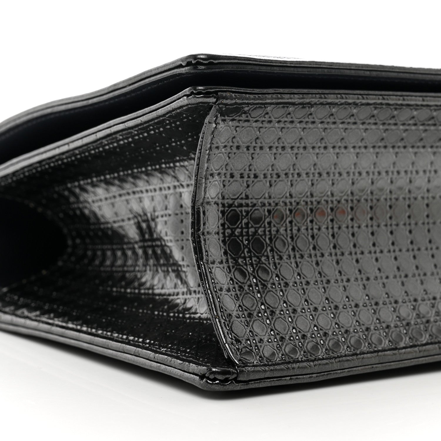 Christian Dior Metallic Calfskin Micro-Cannage Medium Diorama Flap Bag Graphite 8 of 9