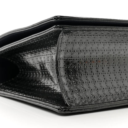 Christian Dior Metallic Calfskin Micro-Cannage Medium Diorama Flap Bag Graphite 8 of 9