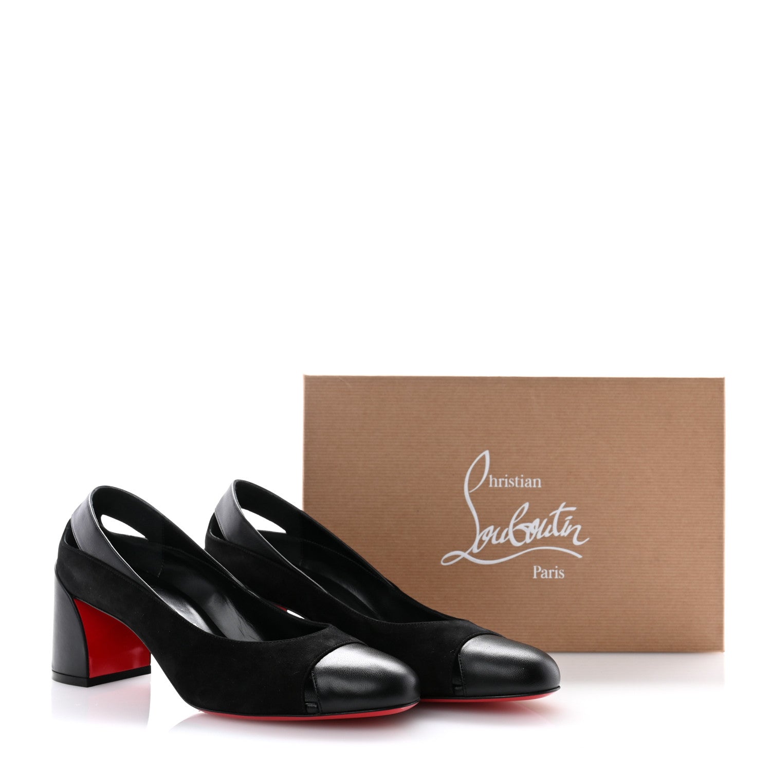 Christian Louboutin Suede Calfskin Miss Duvette 55mm Cap Toe Pumps 39 Black 8 of 8
