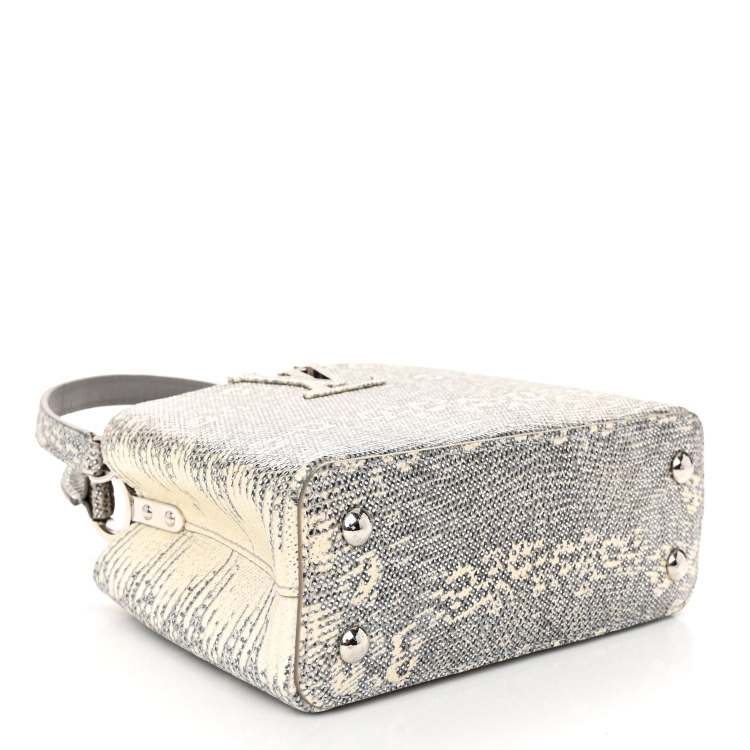 Louis Vuitton Lizard Mini Capucines Argento 4 of 10