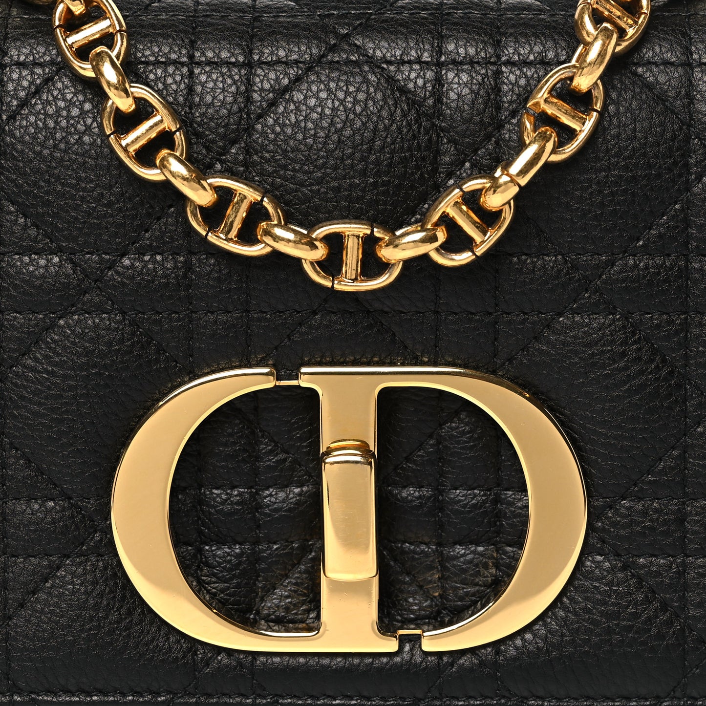 Calfskin Cannage Small Caro Bag Black