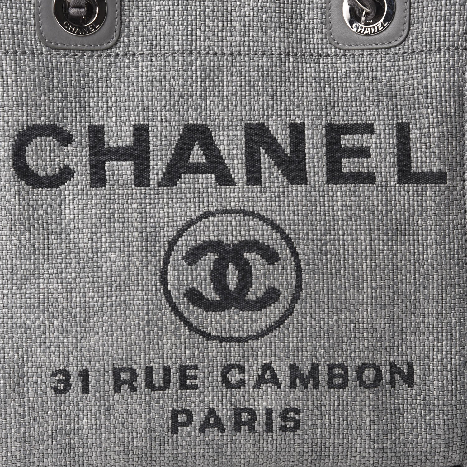 Chanel Woven Straw Raffia Mini Deauville Tote Grey 10 of 10