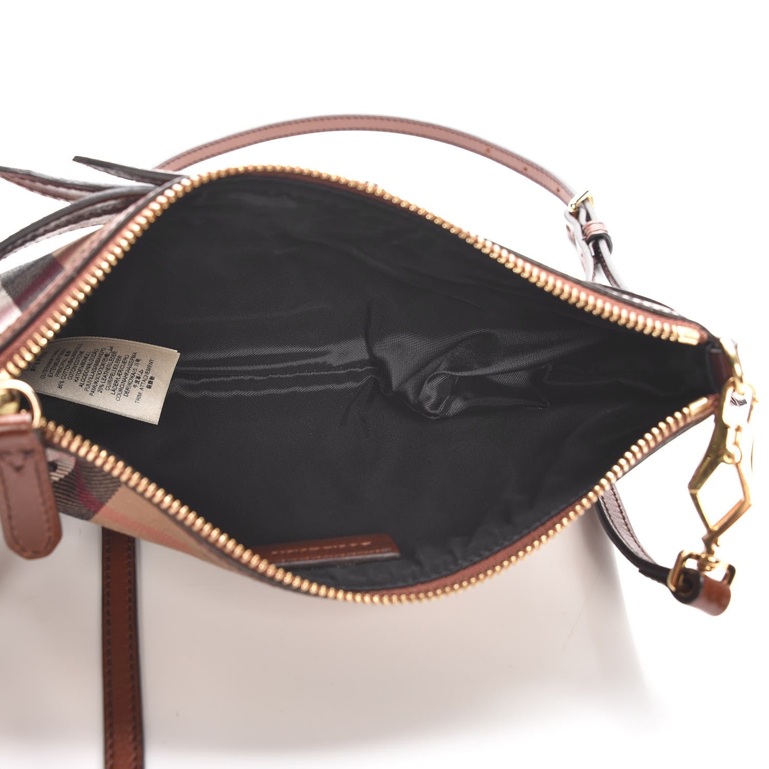 Burberry House Check Bridle Calfskin Peyton Crossbody Tan 5 of 9