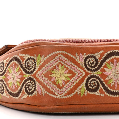 Fendi Calfskin Embroidered Baguette Brown 10 of 14