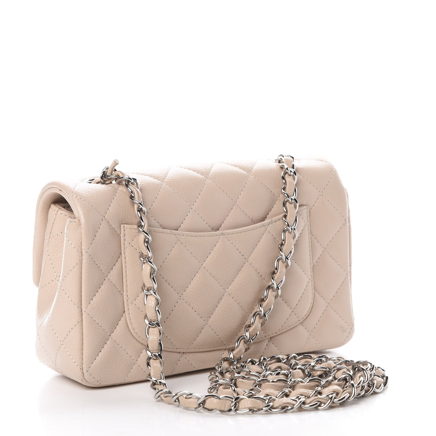 Caviar Quilted Mini Rectangular Flap Light Pink