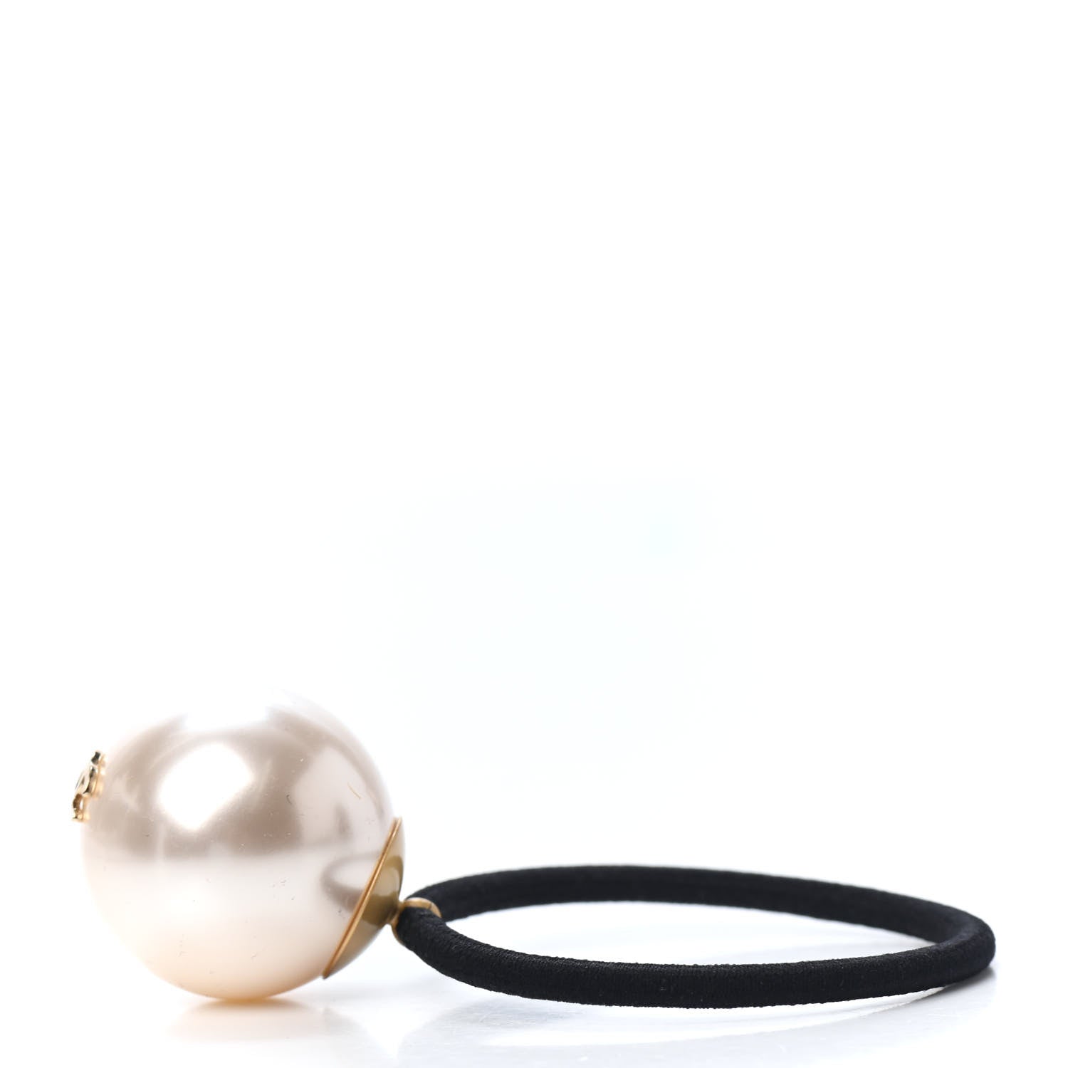 Chanel Pearl CC Hair Tie Black White 2 of 4