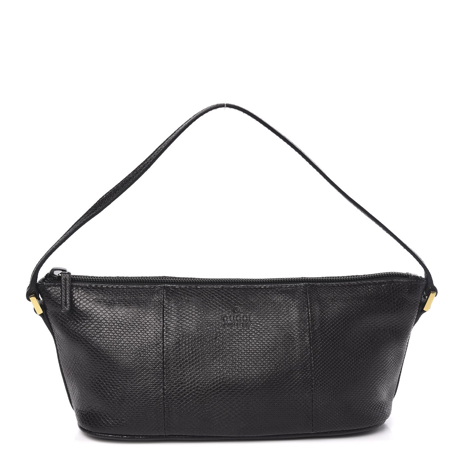 Gucci Calfskin Lizard Embossed Boat Pochette Black 1 of 10