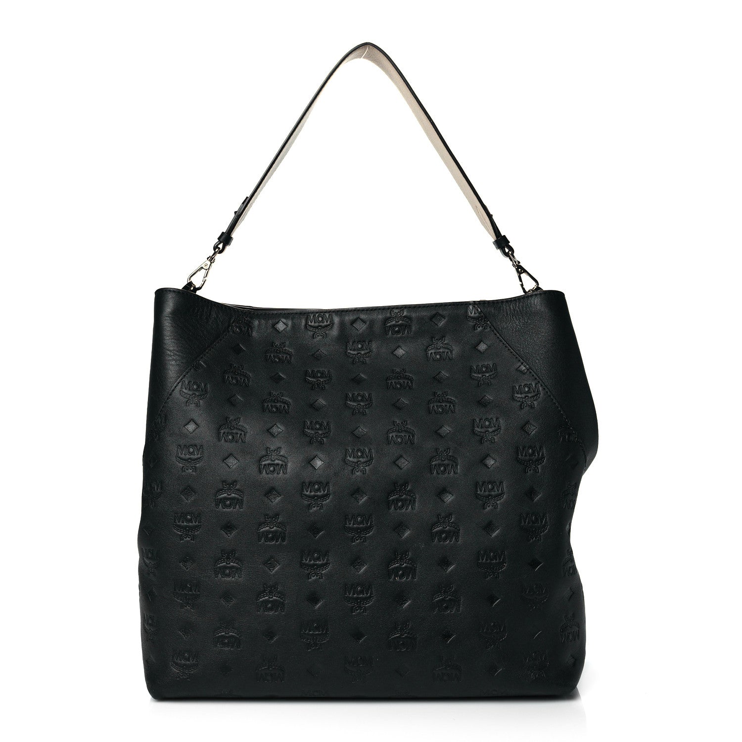 MCM Calfskin Ottomar Monogram Medium Klara Hobo Black 1 of 11