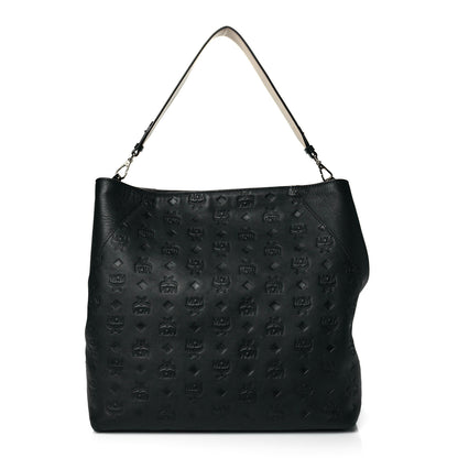MCM Calfskin Ottomar Monogram Medium Klara Hobo Black 1 of 11