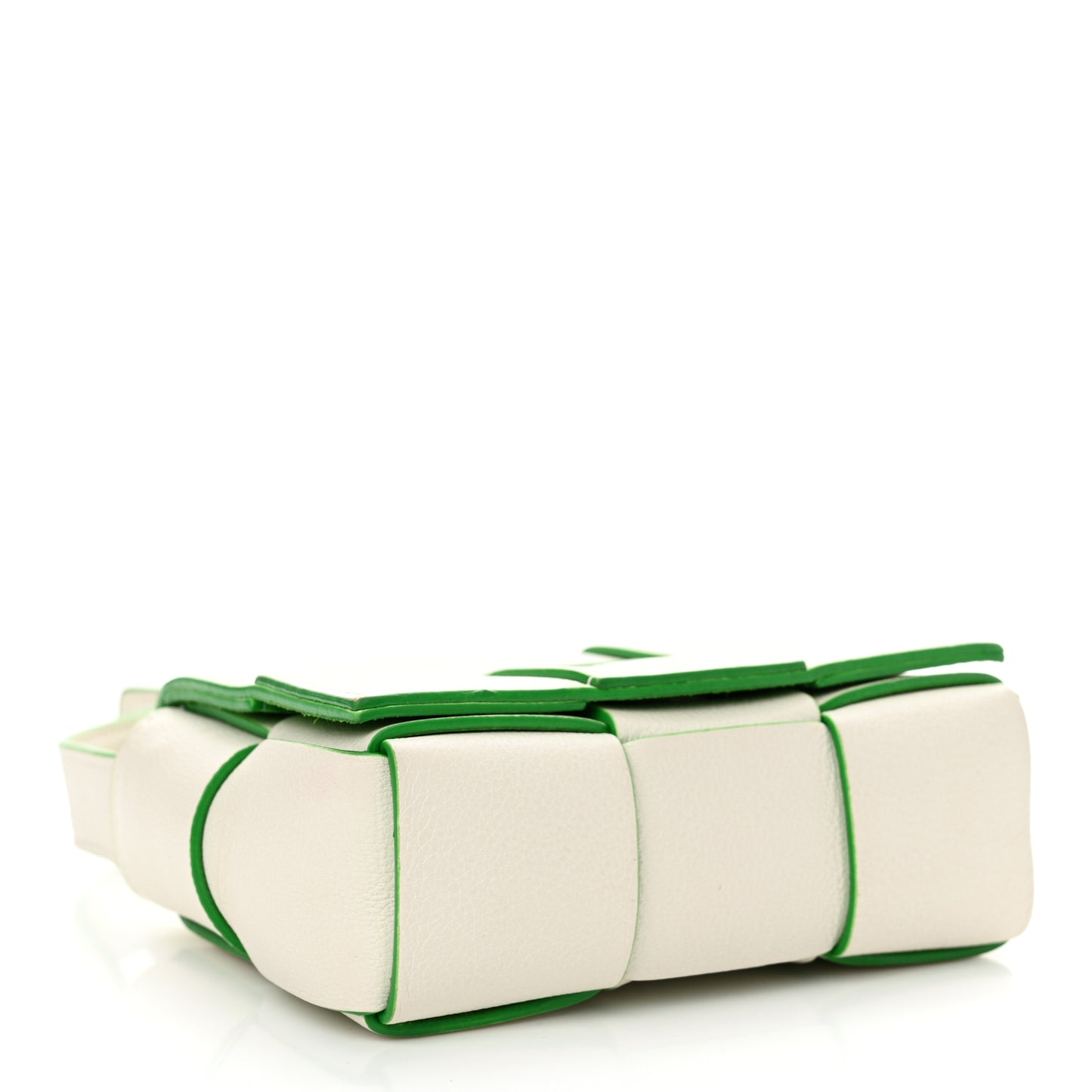 Buffalo Maxi Intrecciato Bicolor Extra Mini Cassette Crossbody Bag White Parakeet