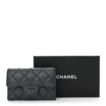 Chanel Lambskin Quilted Flap Card Holder Wallet So Black 11 of 11