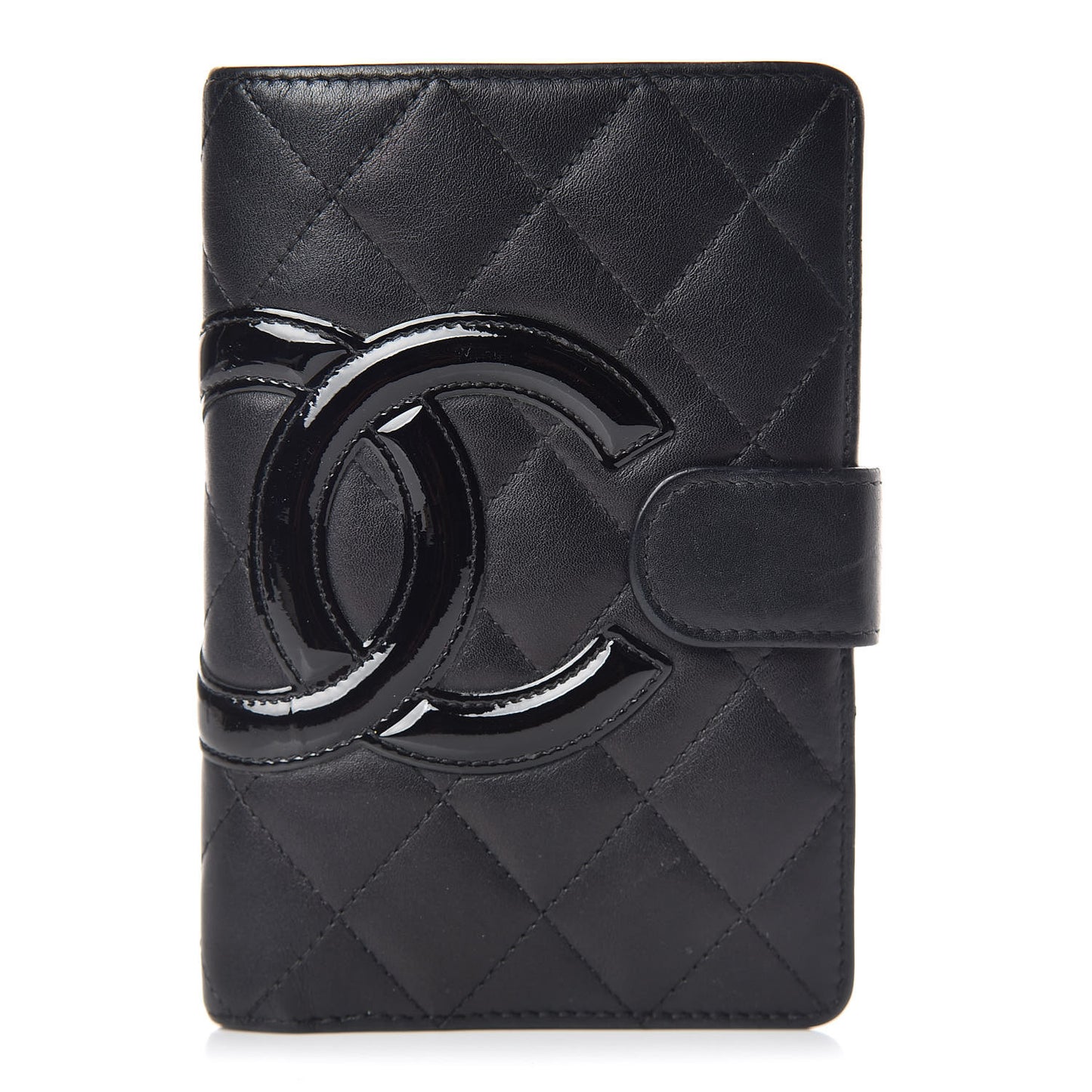 Calfskin Cambon Zipped Pocket Wallet Black