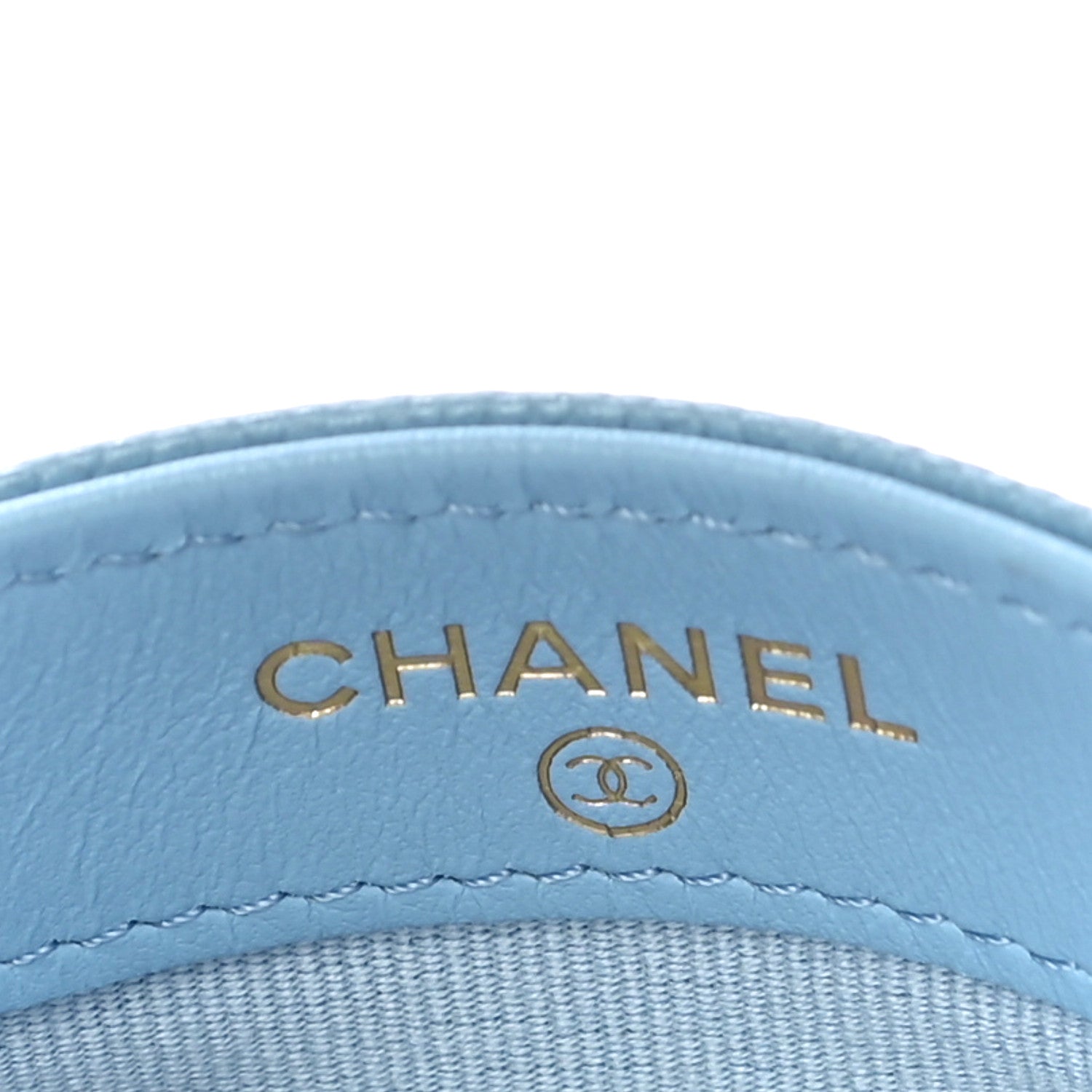 Chanel Caviar Quilted Crystal Card Holder Light Blue 6 of 12