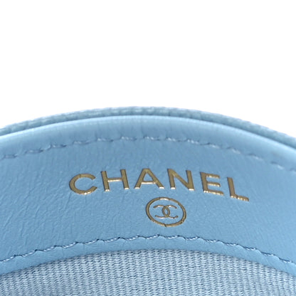 Chanel Caviar Quilted Crystal Card Holder Light Blue 6 of 12