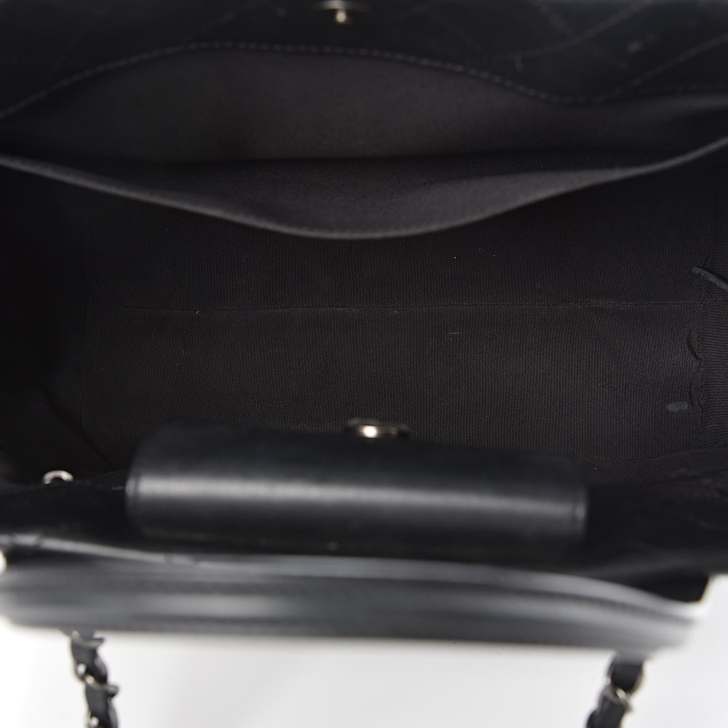 Chanel Calfskin Quilted Small Easy Shopping Tote Black 5 of 10