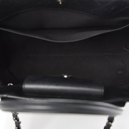 Chanel Calfskin Quilted Small Easy Shopping Tote Black 5 of 10