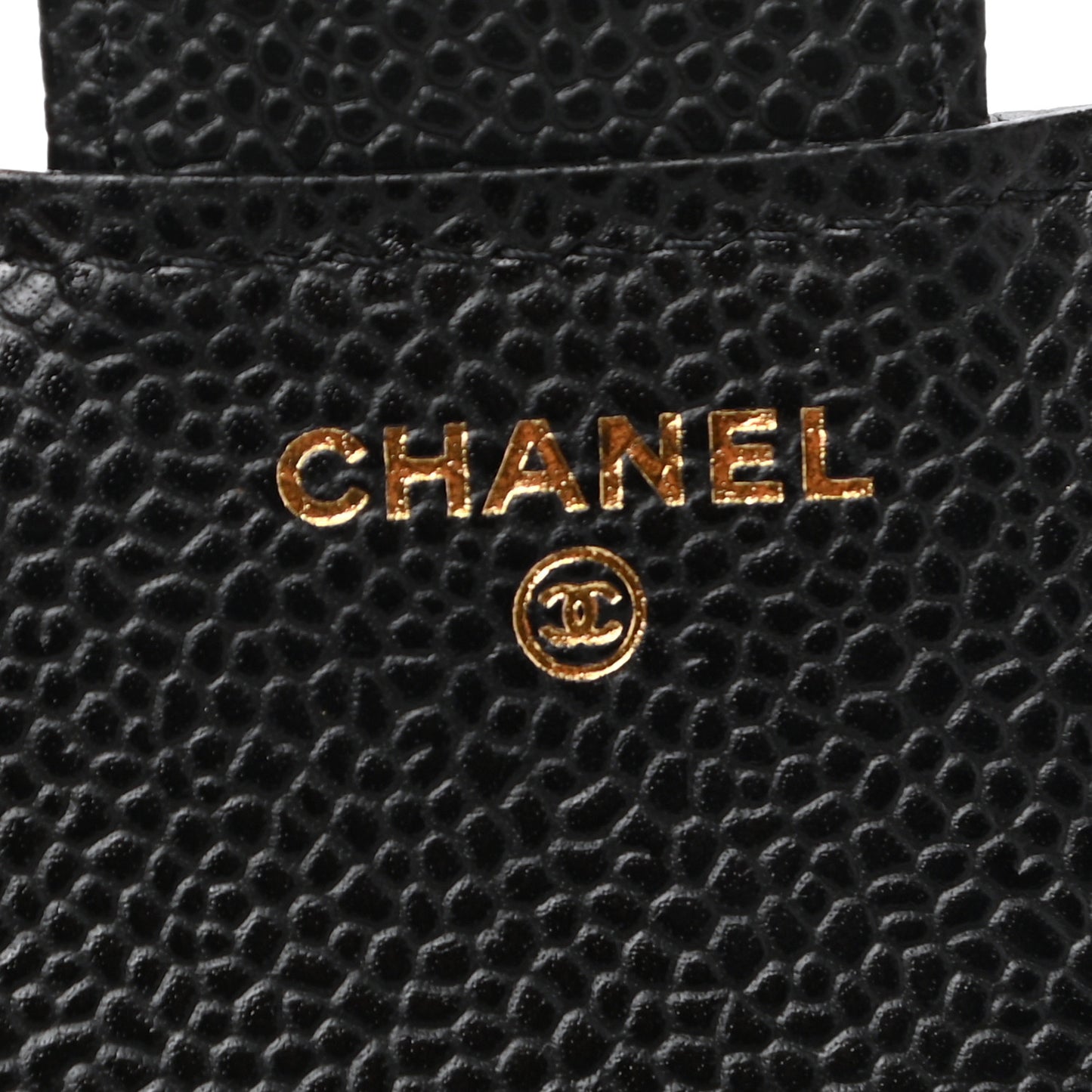 Caviar Quilted Compact Flap Wallet Black