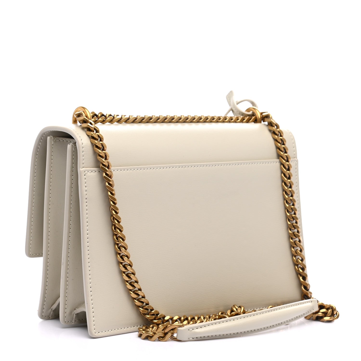 Saint Laurent Calfskin Monogram Sunset Chain Wallet Blanc Vintage 3 of 9