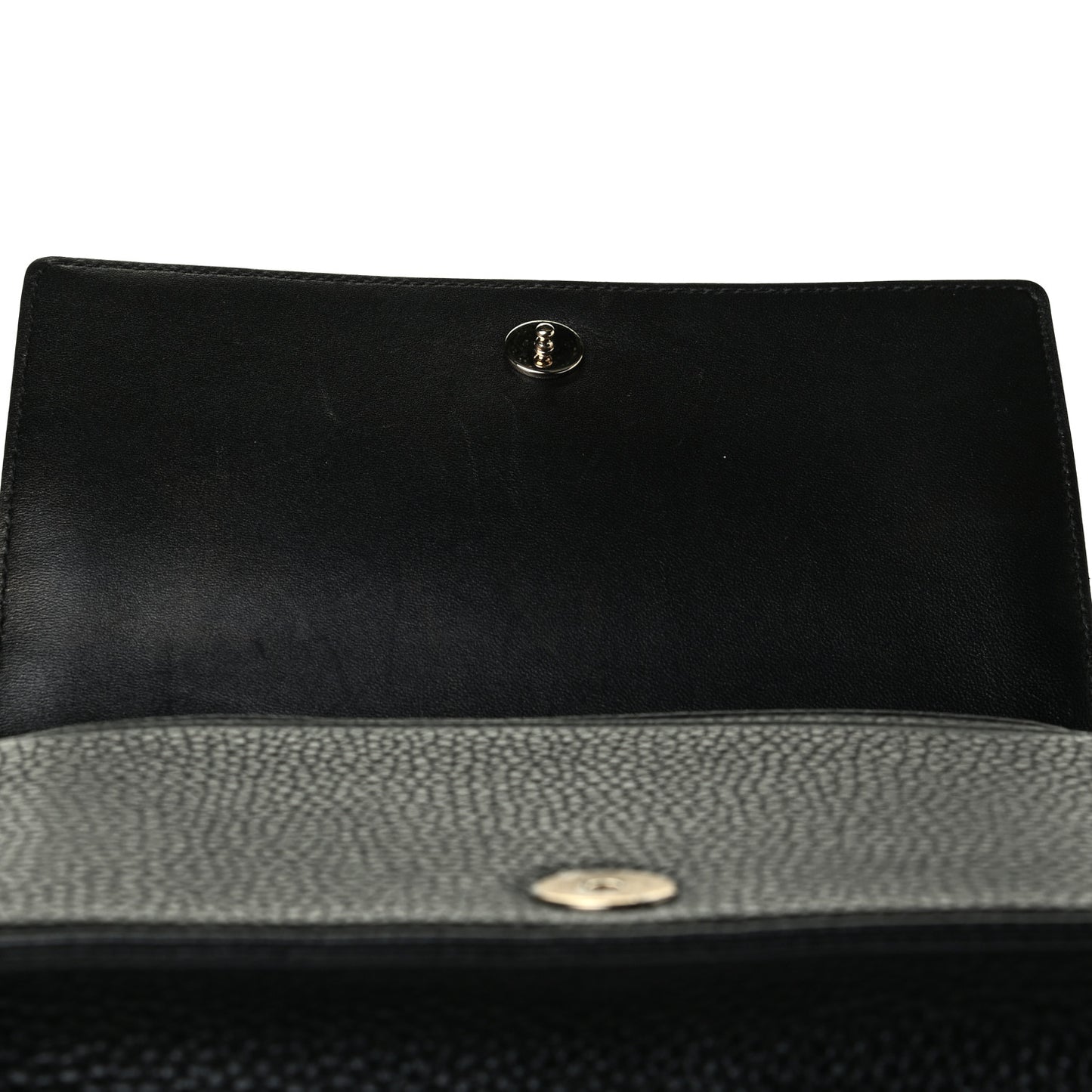 Grained Calfskin Diorama Wallet on Chain Pouch Black