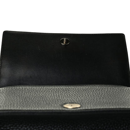 Christian Dior Grained Calfskin Diorama Wallet on Chain Pouch Black 7 of 8
