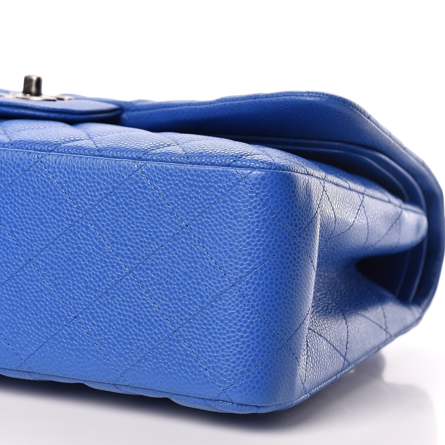 Chanel Caviar Quilted Jumbo Double Flap Blue 7 of 11
