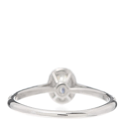 Tiffany Platinum Diamond .24ct Soleste Oval Halo Engagement Ring 53 6.5 3 of 4