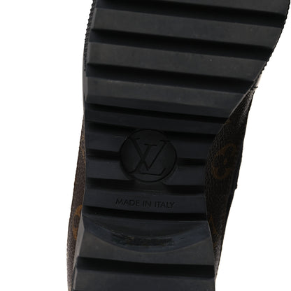 Louis Vuitton Suede Calfskin Monogram Laureate Platform Desert Boots 42 Black 6 of 8