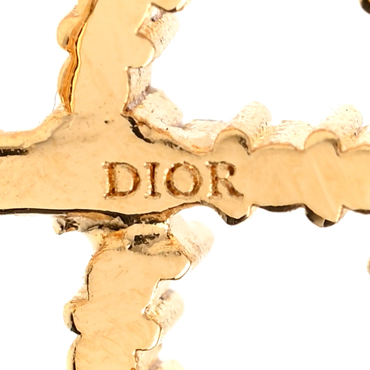 Christian Dior Crystal Clair D Lune Clip On Earrings Gold 4 of 4