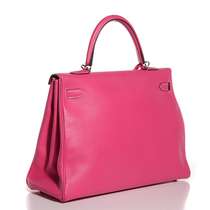Hermes Epsom Candy Kelly Retourne 35 Rose Tyrien Rubis 3 of 26