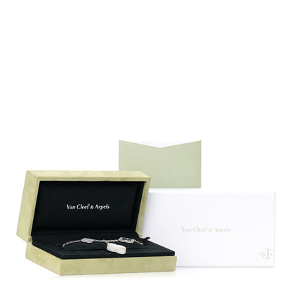 Van Cleef & Arpels 18K White Gold Chalcedony Mother of Pearl 5 Motifs Magic Alhambra Bracelet 5 of 5