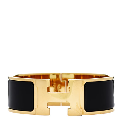 Hermes Enamel Wide Clic Clac H Bracelet PM Black 1 of 5