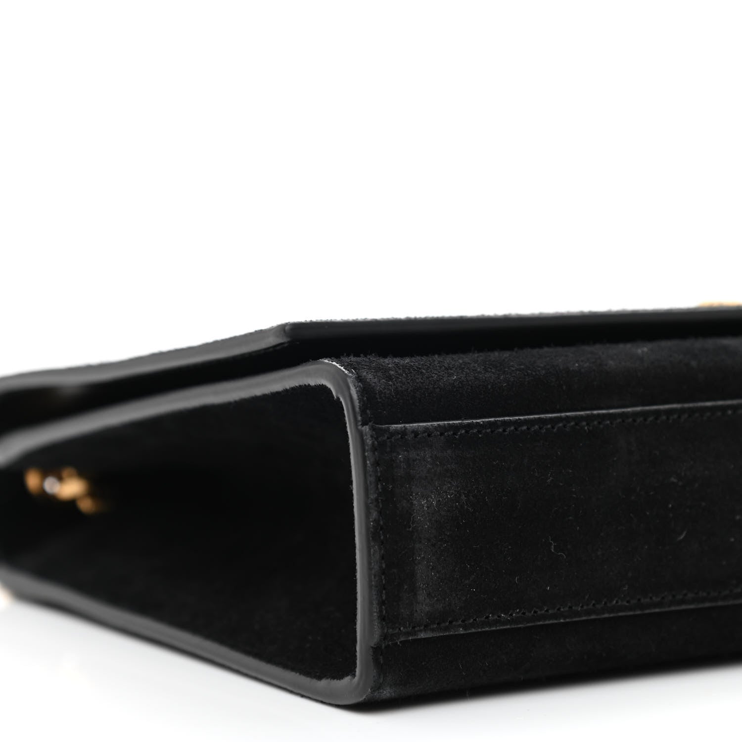 Saint Laurent Suede Medium Classic Monogram Kate Satchel Black 9 of 10